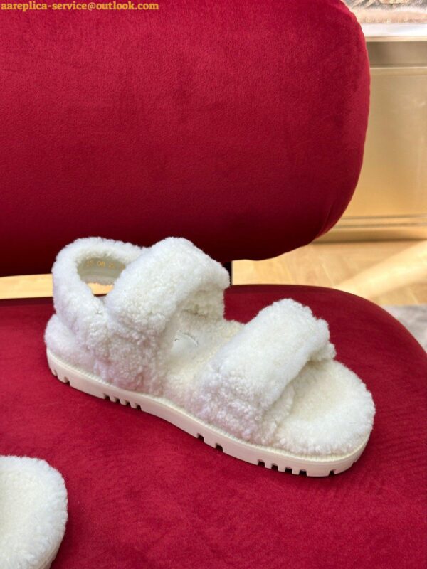 Replica Dior Dioract Sandals In White Shearling 12