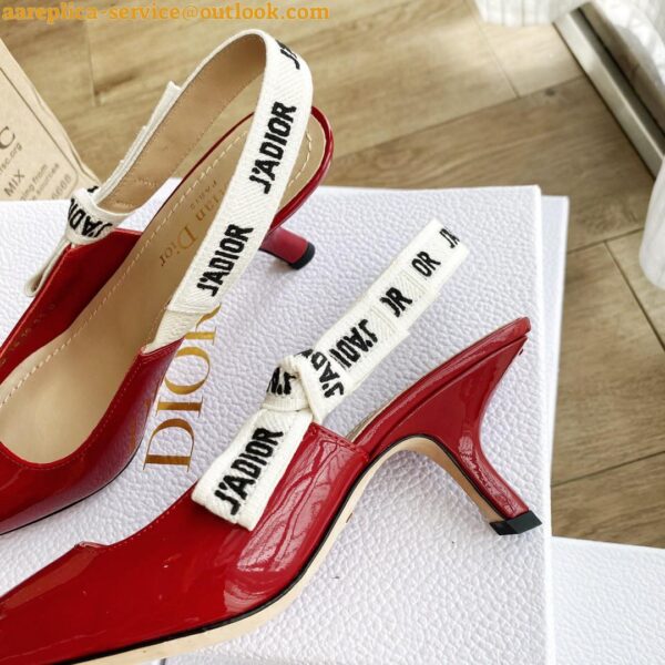 Replica Dior J'Adior Slingback Pumps 65mm In White Patent Calfskin 9