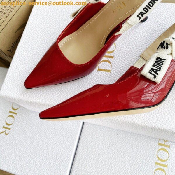 Replica Dior J'Adior Slingback Pumps 65mm In White Patent Calfskin 8