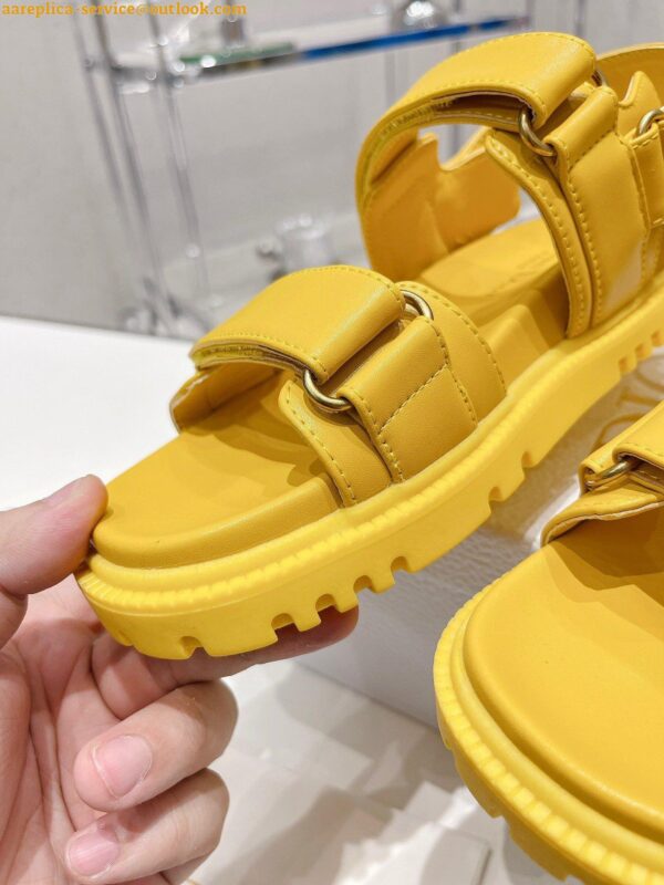 Replica Dior DiorAct Sandals In Yellow Lambskin 5