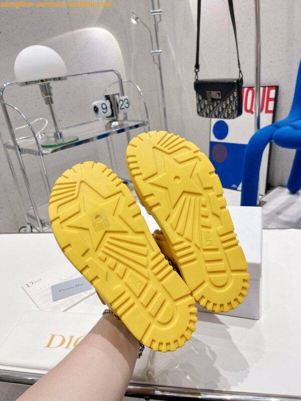 Replica Dior DiorAct Sandals In Yellow Lambskin 9