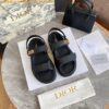 Replica Dior DiorAct Sandals In Yellow Lambskin