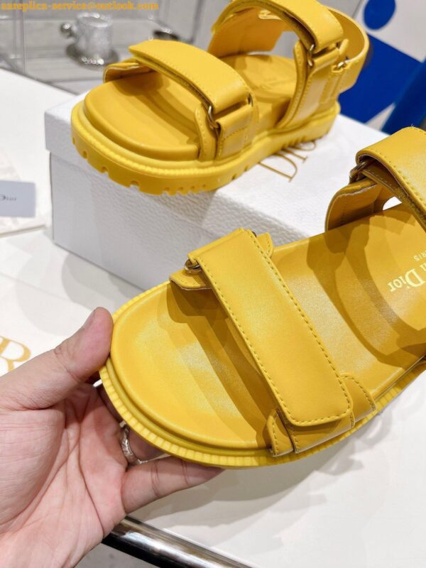 Replica Dior DiorAct Sandals In Yellow Lambskin 10