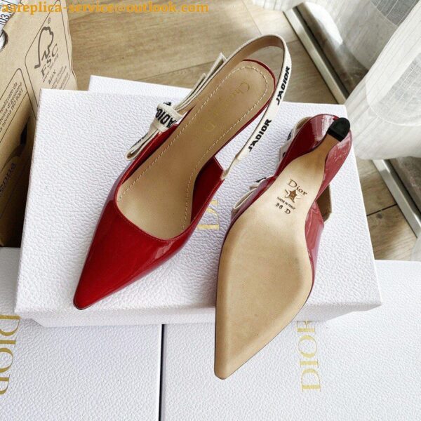 Replica Dior J'Adior Slingback Pumps 65mm In White Patent Calfskin 18