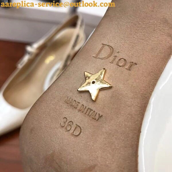 Replica Dior J'Adior Slingback Pumps 65mm In White Patent Calfskin 26