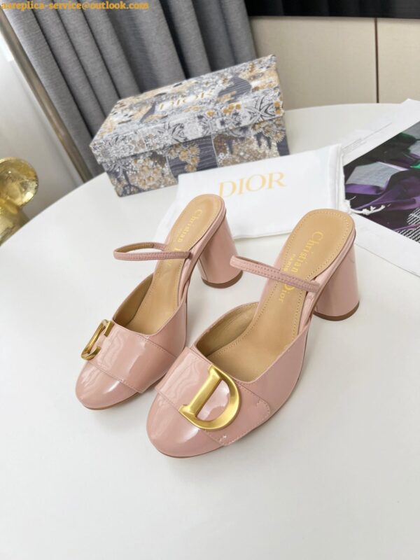 Replica Dior C'est Slingback Pumps 80MM in Nude Patent Calfskin 7