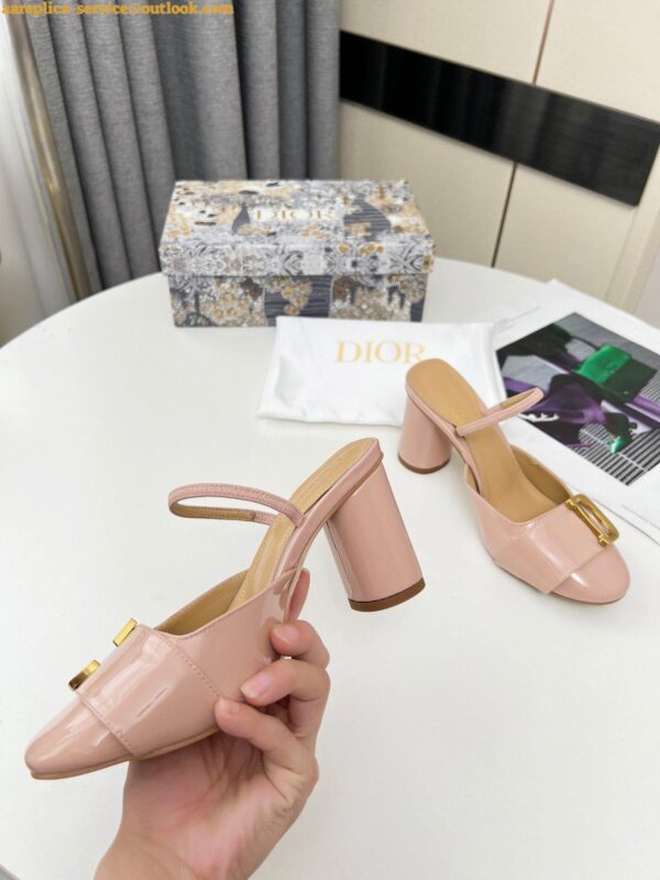 Replica Dior C'est Slingback Pumps 80MM in Nude Patent Calfskin 8