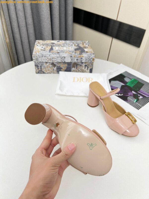 Replica Dior C'est Slingback Pumps 80MM in Nude Patent Calfskin 8