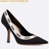 Replica Dior J'Adior Pumps 65mm In Black and White Tartan Fabric 2