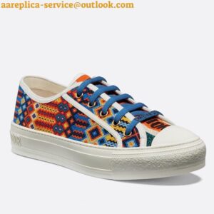 Replica Dior Walk'n'Dior Sneakers In Multicolor Embroidered Canvas