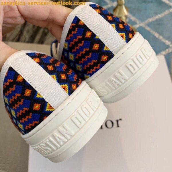 Replica Dior Walk'n'Dior Sneakers In Multicolor Embroidered Canvas 9