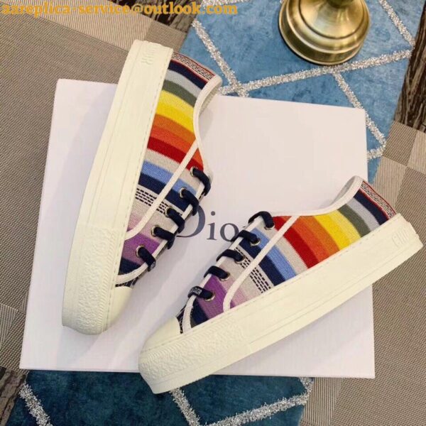 Replica Dior Walk'n'Dior Sneakers In Multicolours Embroidered Canvas 5