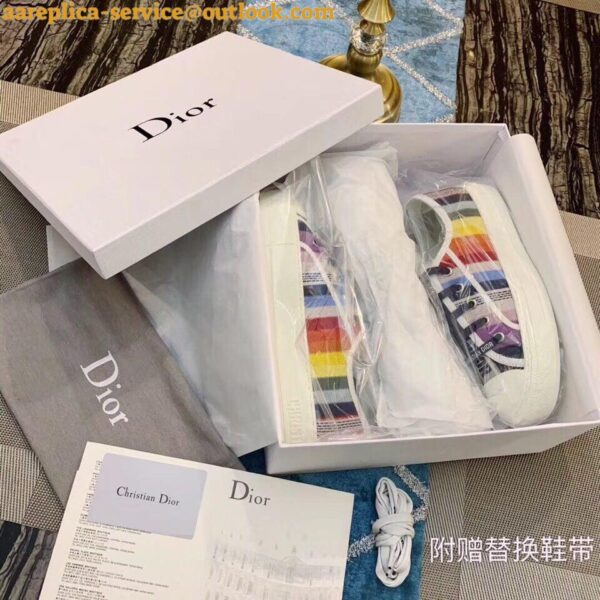 Replica Dior Walk'n'Dior Sneakers In Multicolours Embroidered Canvas 7