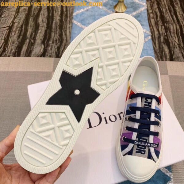 Replica Dior Walk'n'Dior Sneakers In Multicolours Embroidered Canvas 9