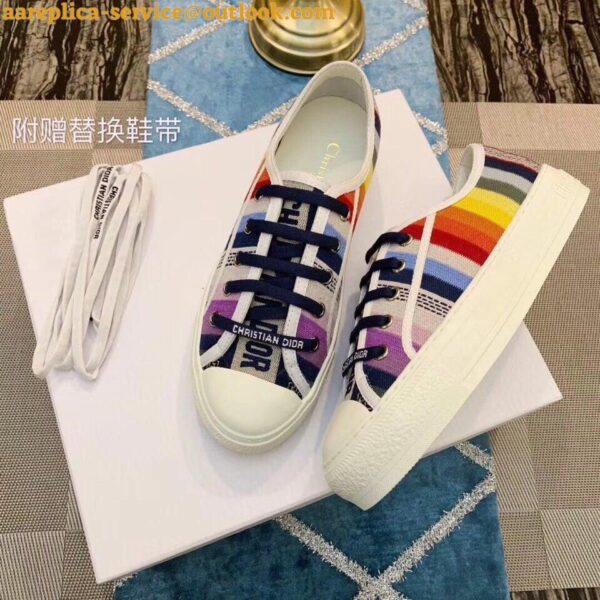 Replica Dior Walk'n'Dior Sneakers In Multicolours Embroidered Canvas 10