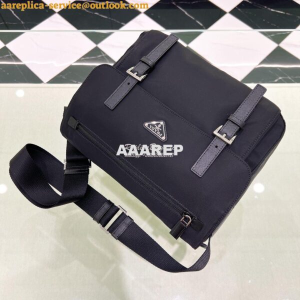 Replica Prada Medium Nylon Shoulder Bag 1BD671 Black 4