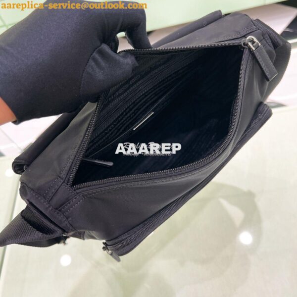 Replica Prada Medium Nylon Shoulder Bag 1BD671 Black 6