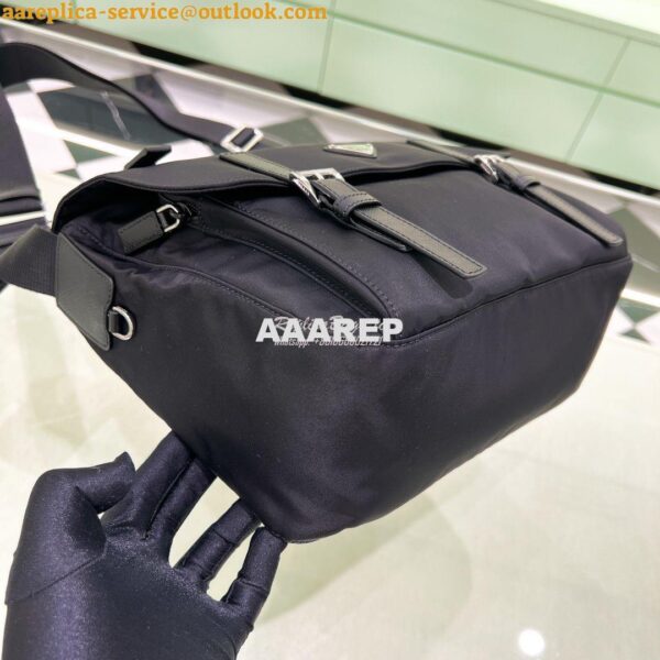 Replica Prada Medium Nylon Shoulder Bag 1BD671 Black 7
