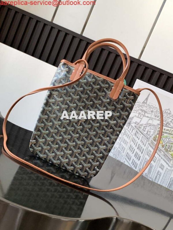 Replica Goyard POICLAPMLTY11CL61P Poitiers Claire Voie Bag Black &Brown 2