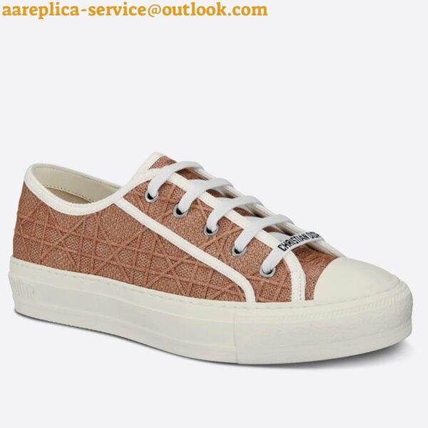 Replica Dior Walk'n'Dior Sneakers In Nude Cannage Cotton 3