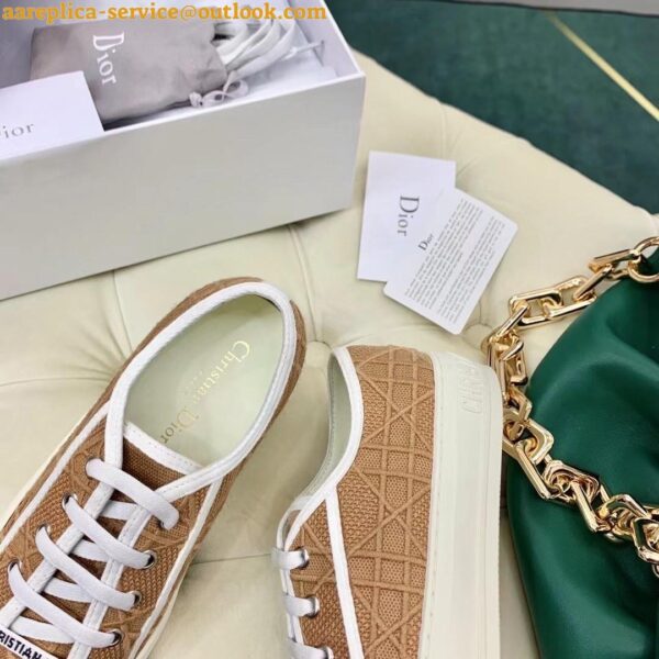 Replica Dior Walk'n'Dior Sneakers In Nude Cannage Cotton 8