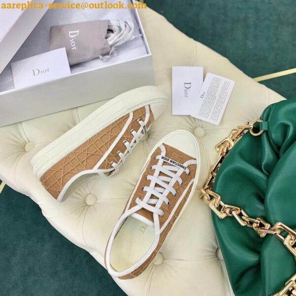 Replica Dior Walk'n'Dior Sneakers In Nude Cannage Cotton 10