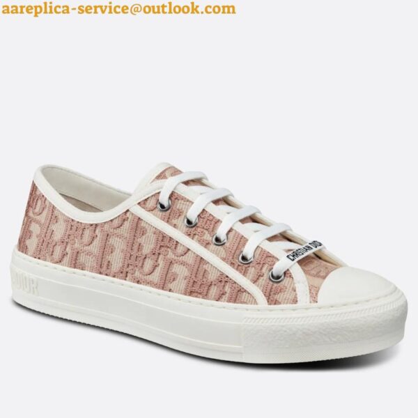 Replica Dior Walk'n'Dior Sneakers In Nude Oblique Embroidered Cotton 5