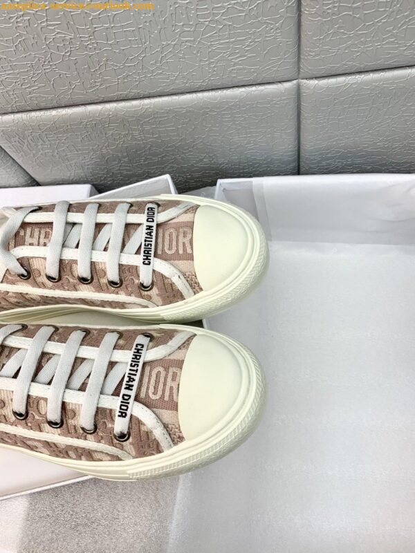 Replica Dior Walk'n'Dior Sneakers In Nude Oblique Embroidered Cotton 6