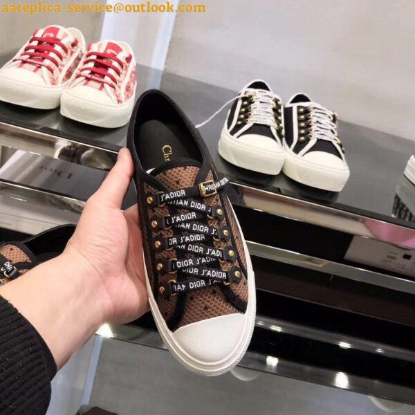 Replica Dior Walk'n'Dior Sneakers In Plumetis And Nude Mesh 5