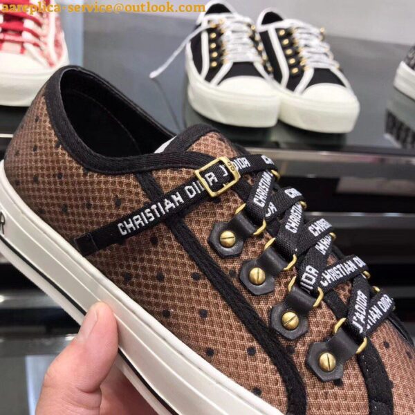 Replica Dior Walk'n'Dior Sneakers In Plumetis And Nude Mesh 10