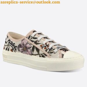 Replica Dior Walk'n'Dior Sneakers In Rosa Mutabilis Embroidered Cotton