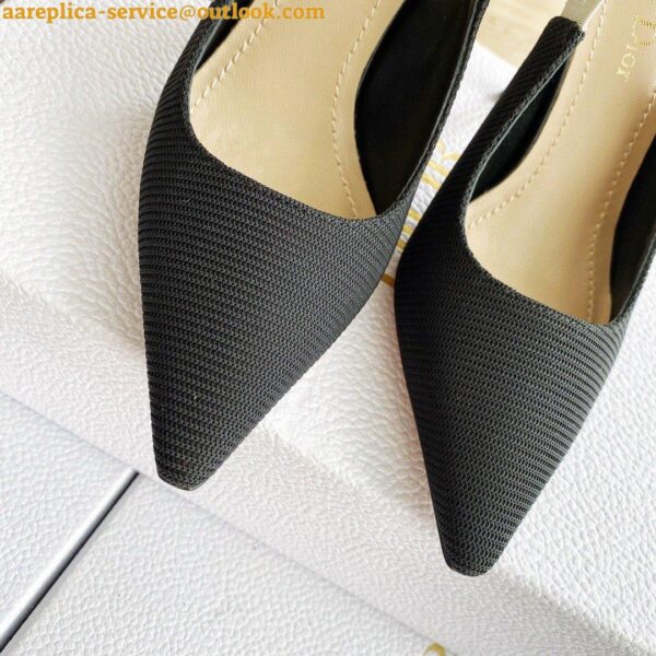 Replica Dior J'Adior Slingback Pumps 100mm In Black Technical Fabric 7