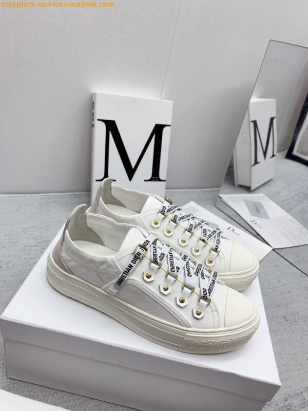 Replica Dior Walk'n'Dior Sneakers in White Canvas and Suede Calfskin 6