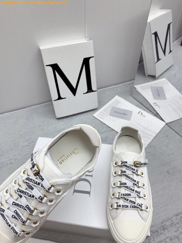 Replica Dior Walk'n'Dior Sneakers in White Canvas and Suede Calfskin 8