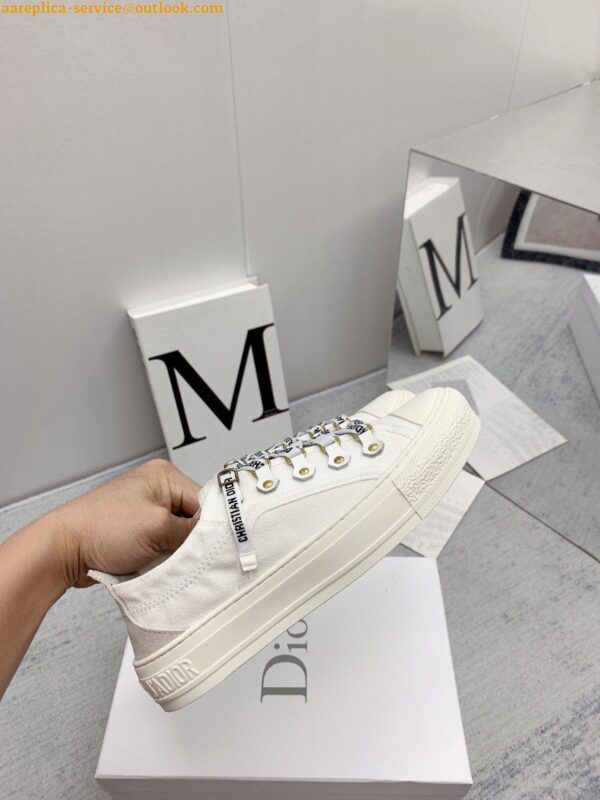 Replica Dior Walk'n'Dior Sneakers in White Canvas and Suede Calfskin 9