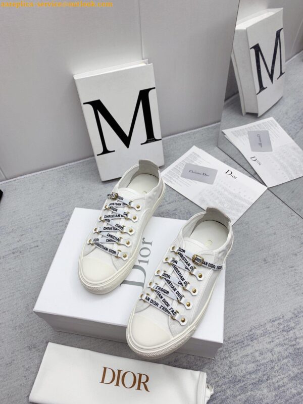 Replica Dior Walk'n'Dior Sneakers in White Canvas and Suede Calfskin 10