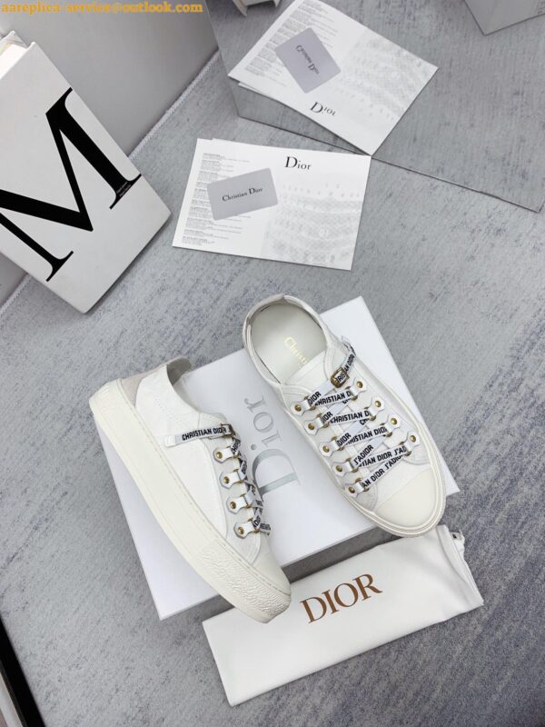 Replica Dior Walk'n'Dior Sneakers in White Canvas and Suede Calfskin 11