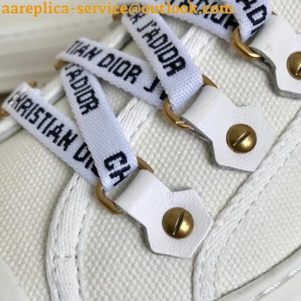 Replica Dior Walk'n'Dior Sneakers In White Cotton Canvas 6