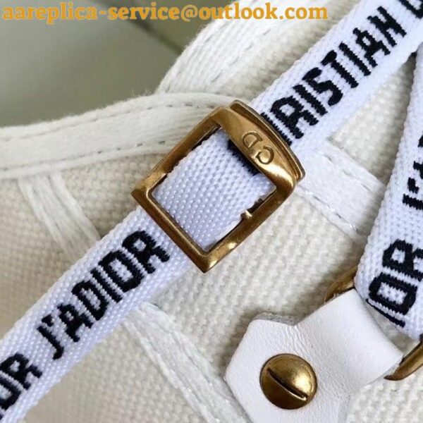 Replica Dior Walk'n'Dior Sneakers In White Cotton Canvas 8