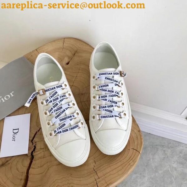 Replica Dior Walk'n'Dior Sneakers In White Cotton Canvas 9