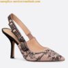 Replica Dior J'Adior Slingback Pumps 100mm In Jardin d'Hiver Embroidered Cotton