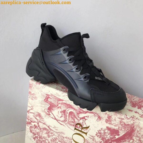 Replica Dior D-Connect Sneakers In Black Technical Fabric