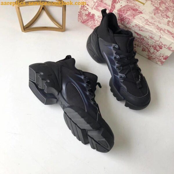 Replica Dior D-Connect Sneakers In Black Technical Fabric 9