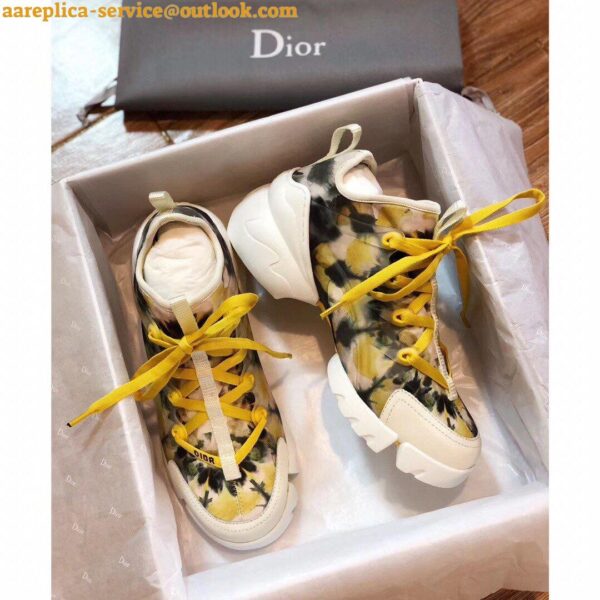 Replica Dior D-Connect Sneakers In Jade Kaleidiorscopic Neoprene 10