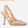 Replica Dior J'Adior Slingback Pumps 100mm In Nude Patent Calfskin