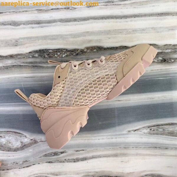 Replica Dior D-Connect Sneakers In Nude Mesh 4