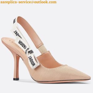 Replica Dior J'Adior Slingback Pumps 100mm In NudeTechnical Fabric