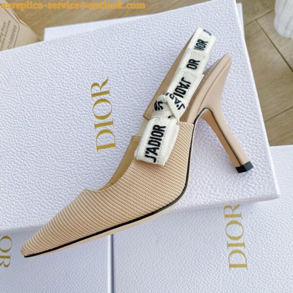 Replica Dior J'Adior Slingback Pumps 100mm In NudeTechnical Fabric 5