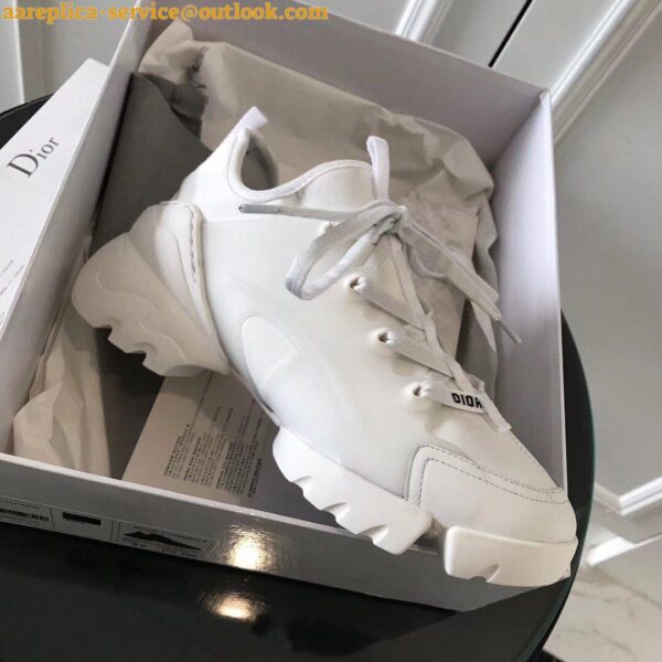 Replica Dior D-Connect Sneakers In White Technical Fabric 10