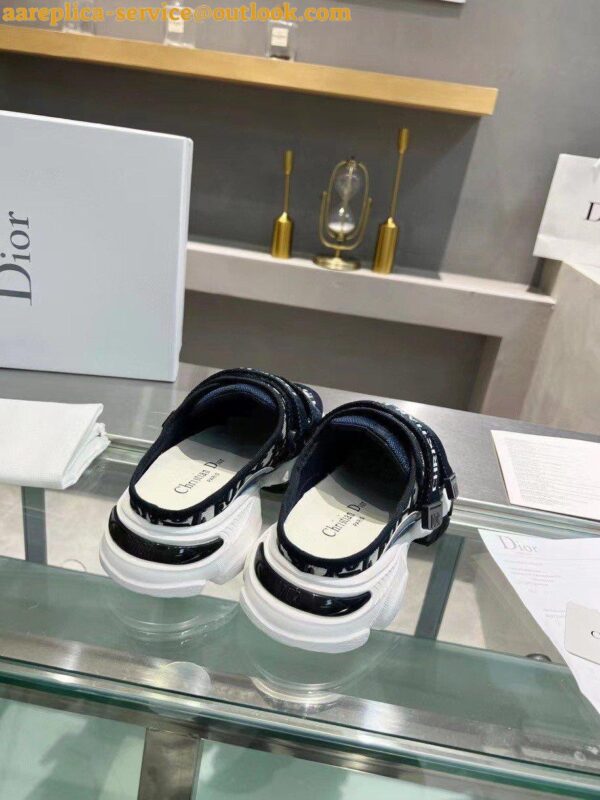 Replica Dior D-Wander Open Back Sneakers In Blue Oblique Fabric 7